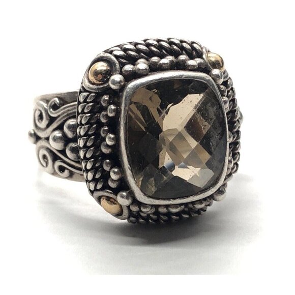 18k Gold and Sterling Silver Ring 925 Size 9.5 BA Bali Suarti Vintage - Picture 8 of 10